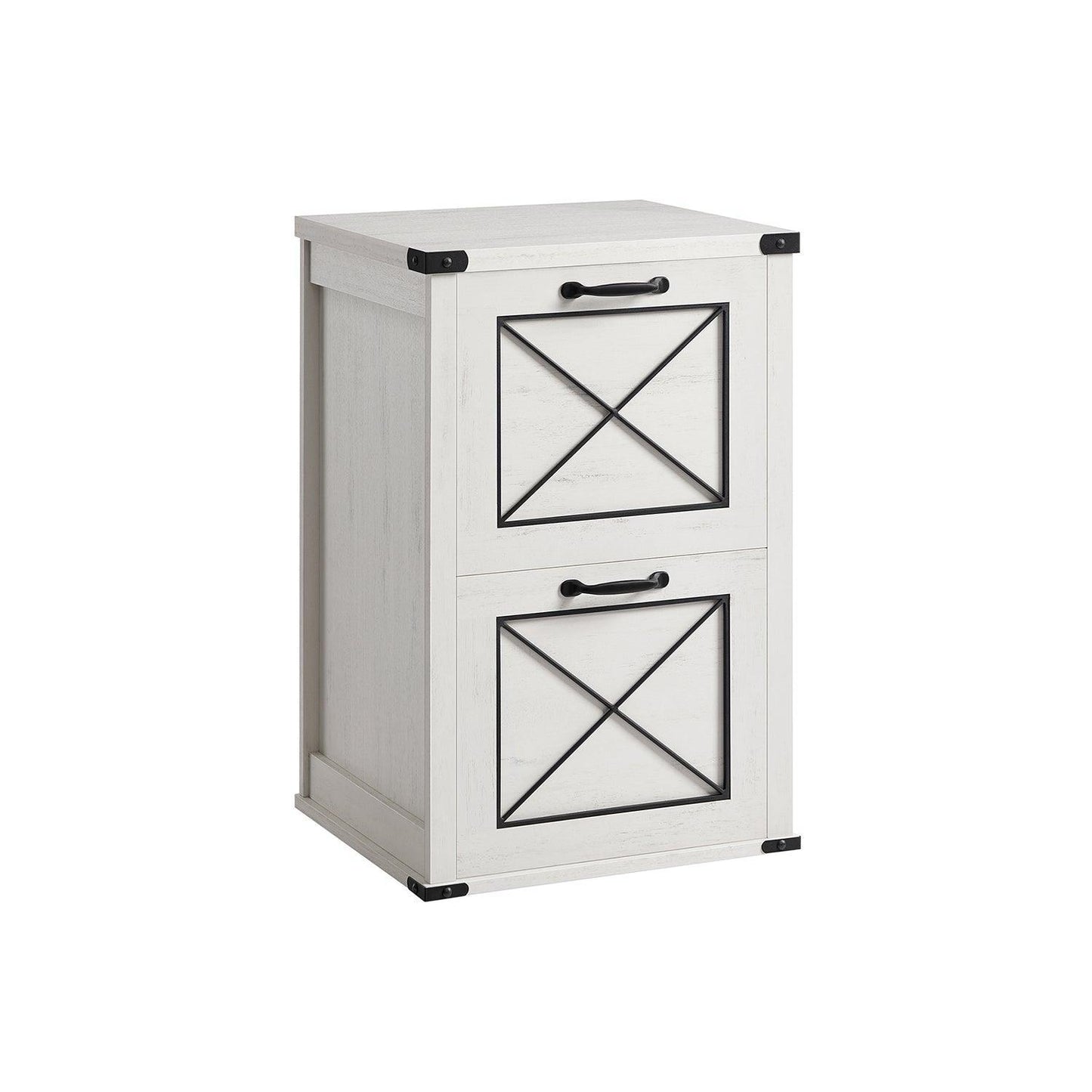File Cabinet with 2 Drawers Rustic White FredCo