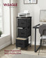 File Cabinet with 3 Drawers Ebony Black and Ink Black FredCo