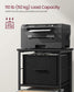 File Cabinet with 3 Drawers Ebony Black and Ink Black FredCo