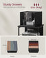 File Cabinet with 3 Drawers Ebony Black and Ink Black FredCo
