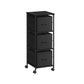 File Cabinet with 3 Drawers Ebony Black and Ink Black FredCo