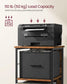 File Cabinet with 3 Drawers Rustic Brown and Ink Black FredCo