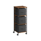 File Cabinet with 3 Drawers Rustic Brown and Ink Black FredCo