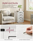 File Cabinet with 3 Drawers Rustic White FredCo