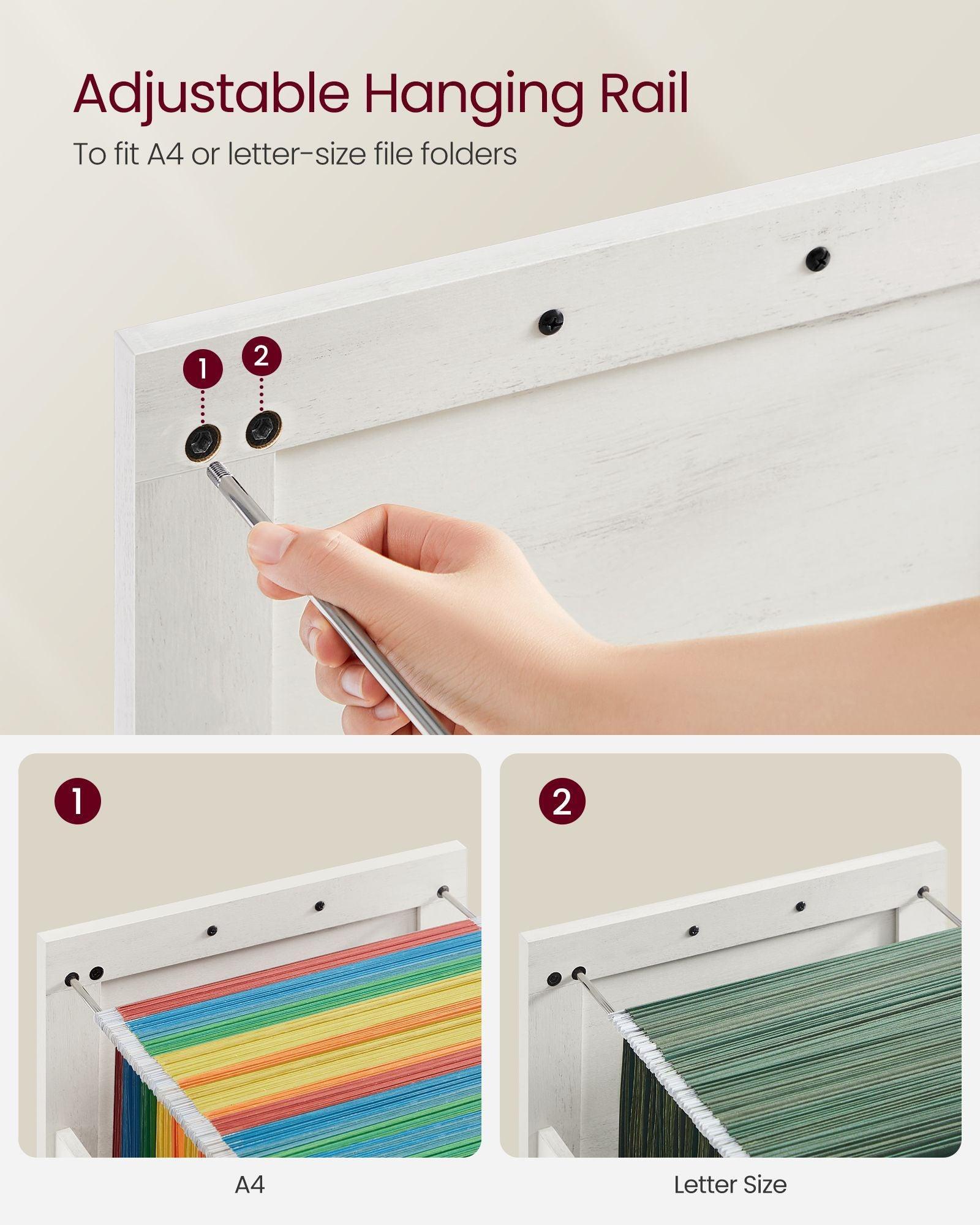 File Cabinet with 3 Drawers Rustic White FredCo