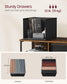 File Cabinet with 4 Drawers Rustic Brown and Ink Black FredCo