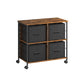 File Cabinet with 4 Drawers Rustic Brown and Ink Black FredCo