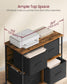 File Cabinet with 4 Drawers Rustic Brown and Ink Black FredCo