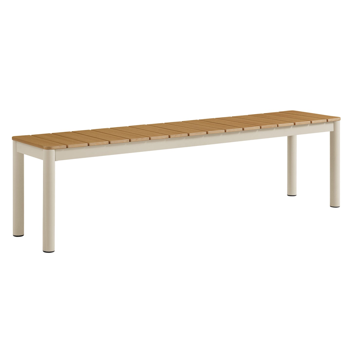 Finn Outdoor Patio Aluminum Bench with Faux Wood Top by Modway EEI-7238 FredCo