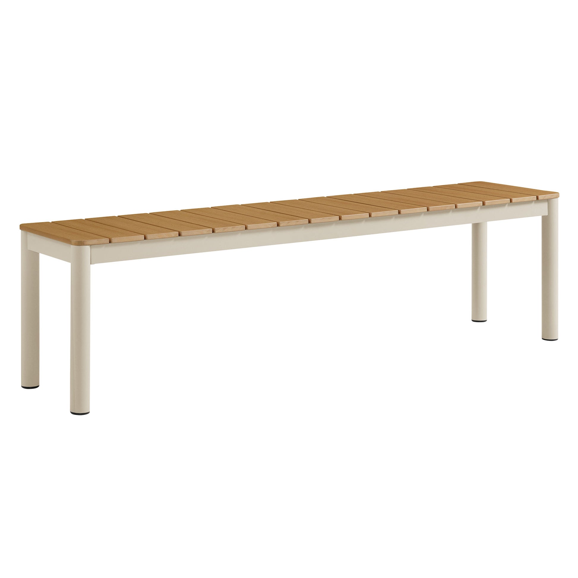 Finn Outdoor Patio Aluminum Bench with Faux Wood Top by Modway EEI-7238 FredCo