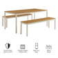 Finn Outdoor Patio Aluminum Faux Wood Dining Set with Benches by Modway EEI-7239 FredCo