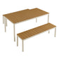 Finn Outdoor Patio Aluminum Faux Wood Dining Set with Benches by Modway EEI-7239 FredCo
