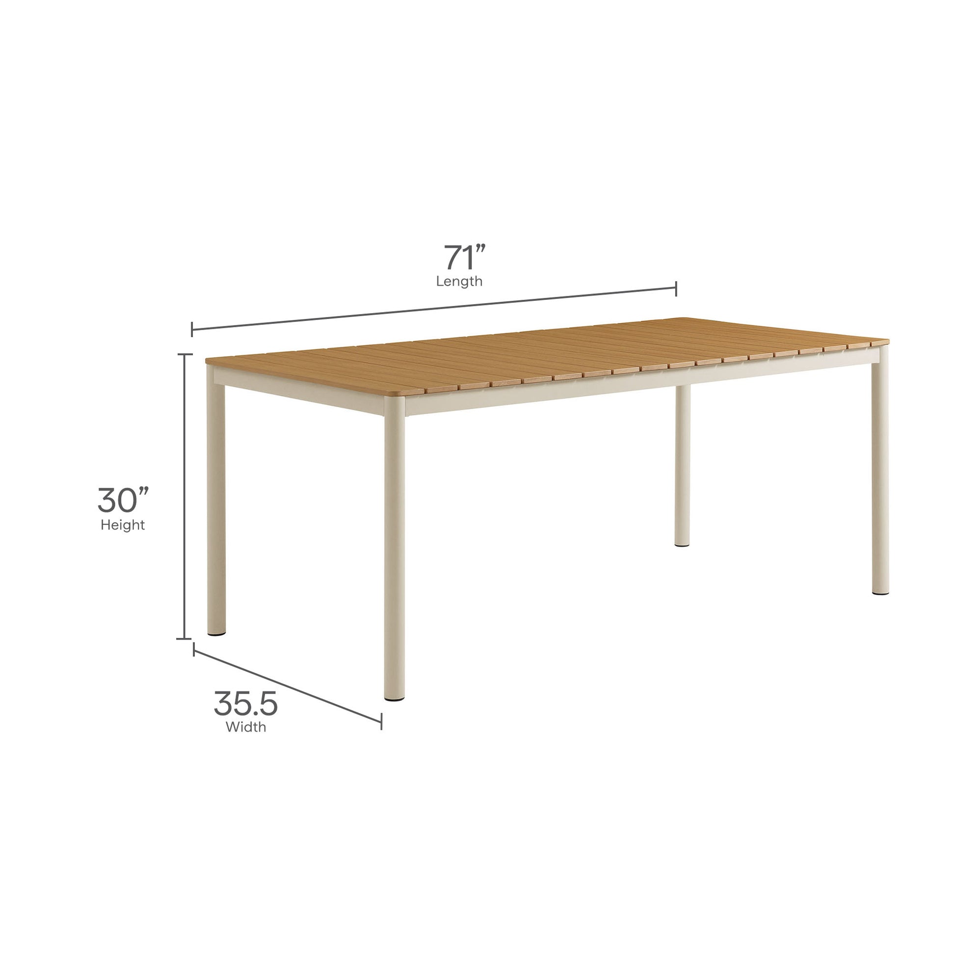 Finn Outdoor Patio Aluminum Faux Wood Dining Set with Benches by Modway EEI-7239 FredCo