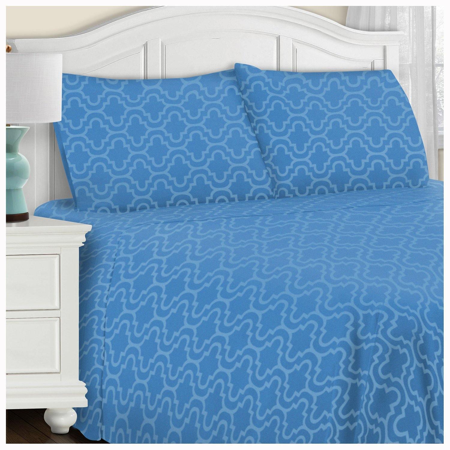 Flannel 100% Cotton All-Season Deep Pocket Solid Sheet Set FredCo