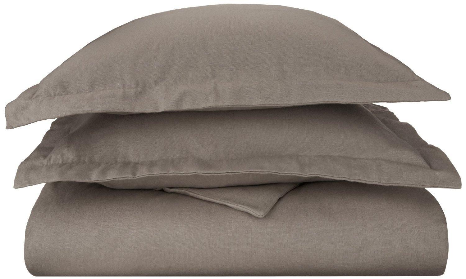 Flannel Solid Color Duvet Cover and Pillow Sham Set FredCo