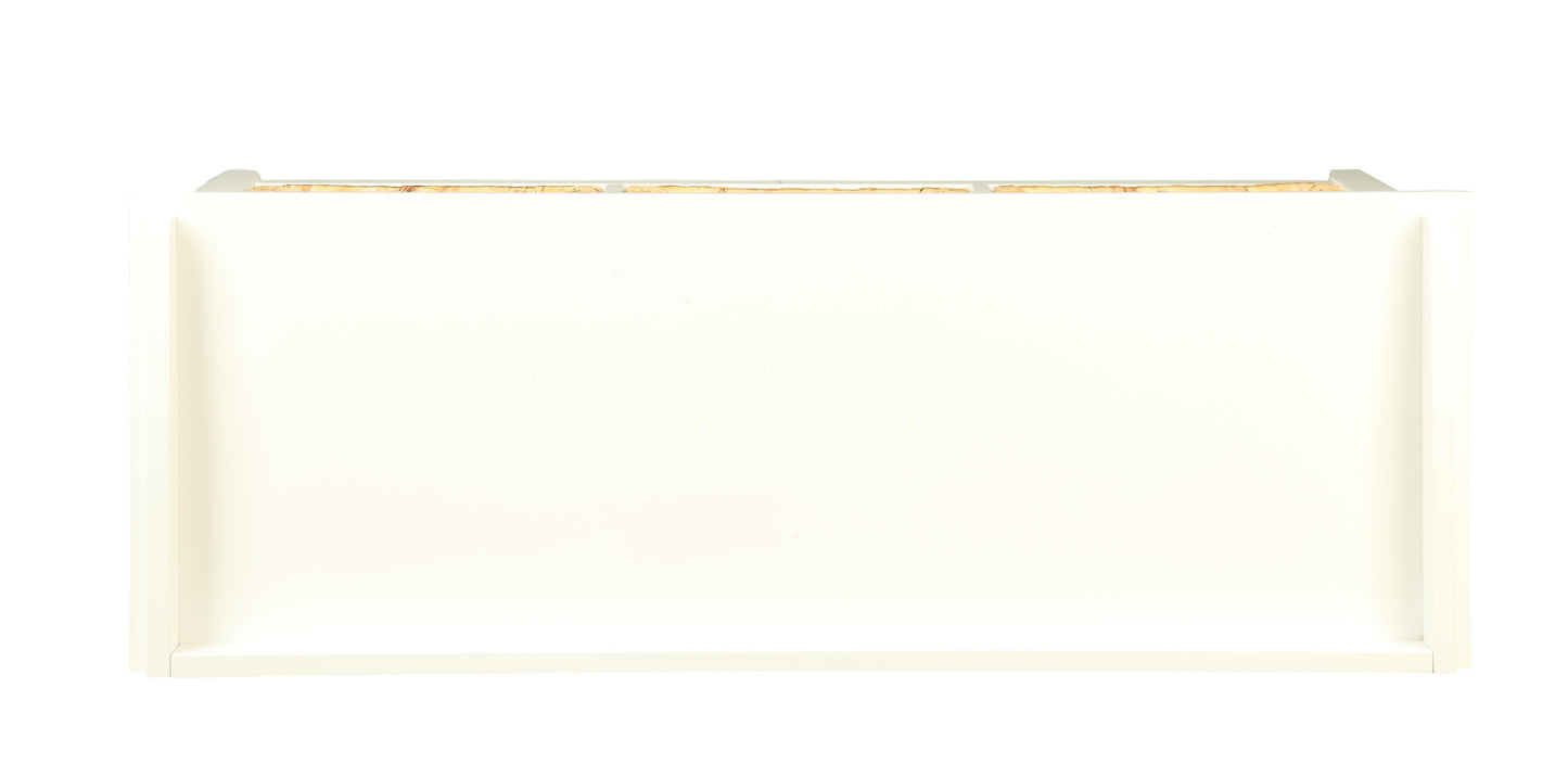 Flavius Rattan & White Finish Bench W/Storage FredCo