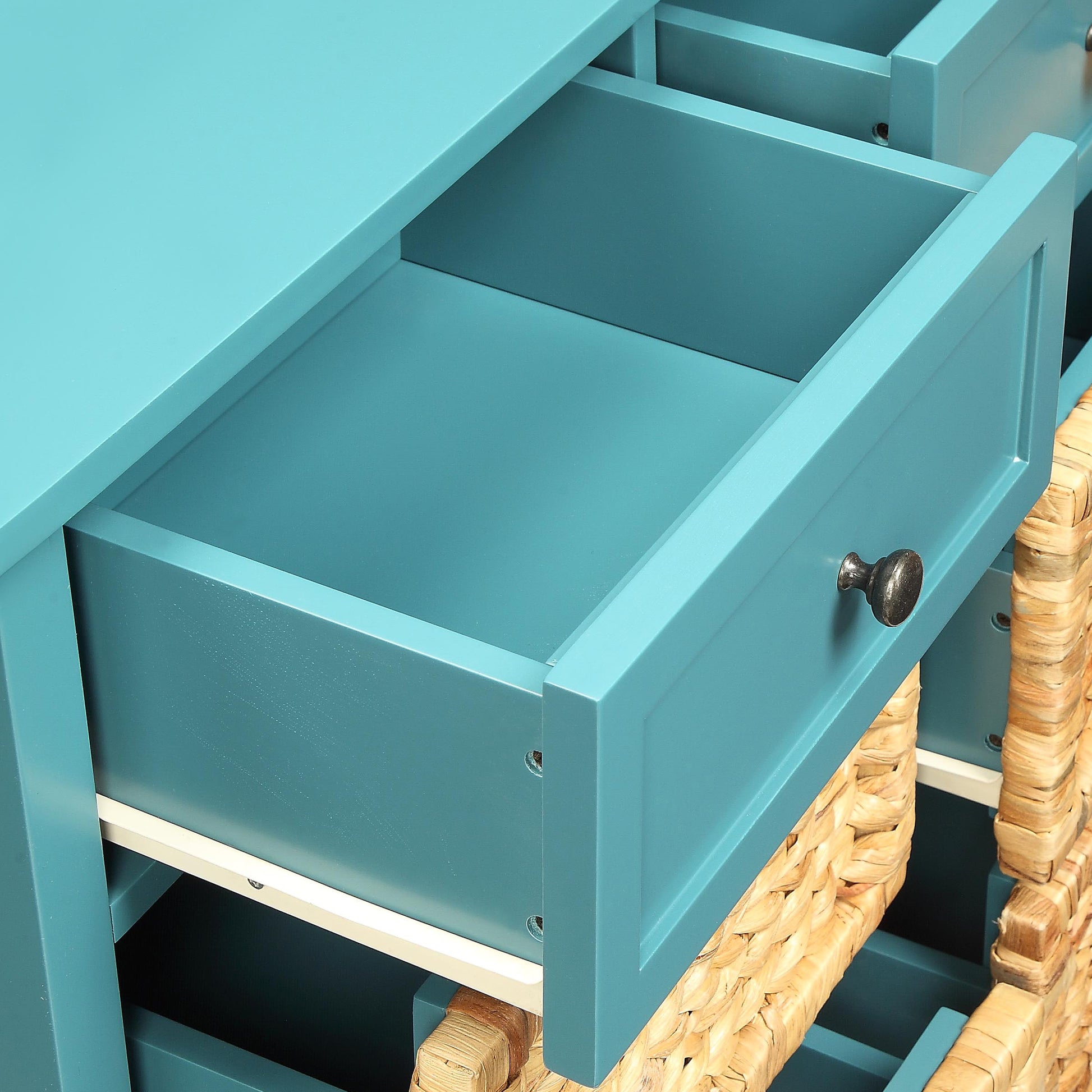 Flavius Teal Finish Console Cabinet FredCo