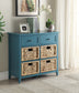 Flavius Teal Finish Console Cabinet FredCo