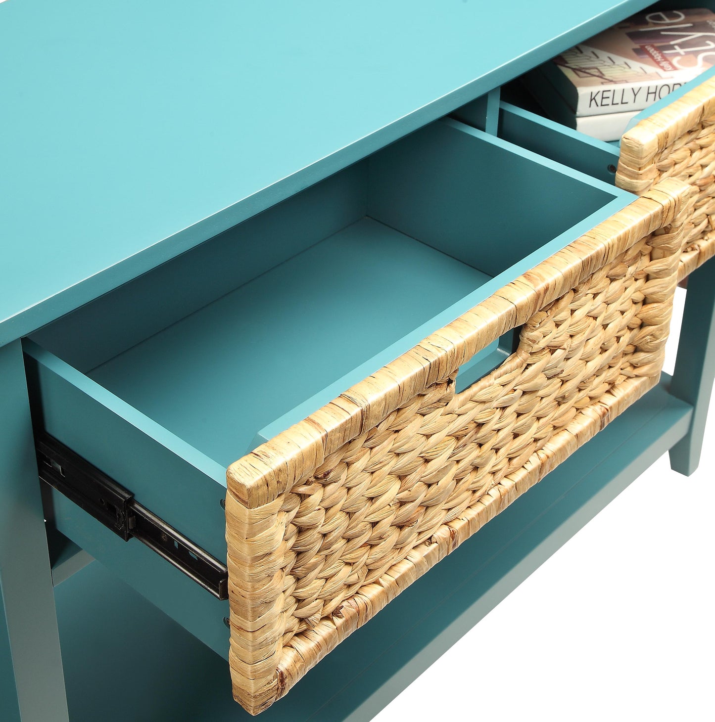 Flavius Teal Finish Console Table FredCo