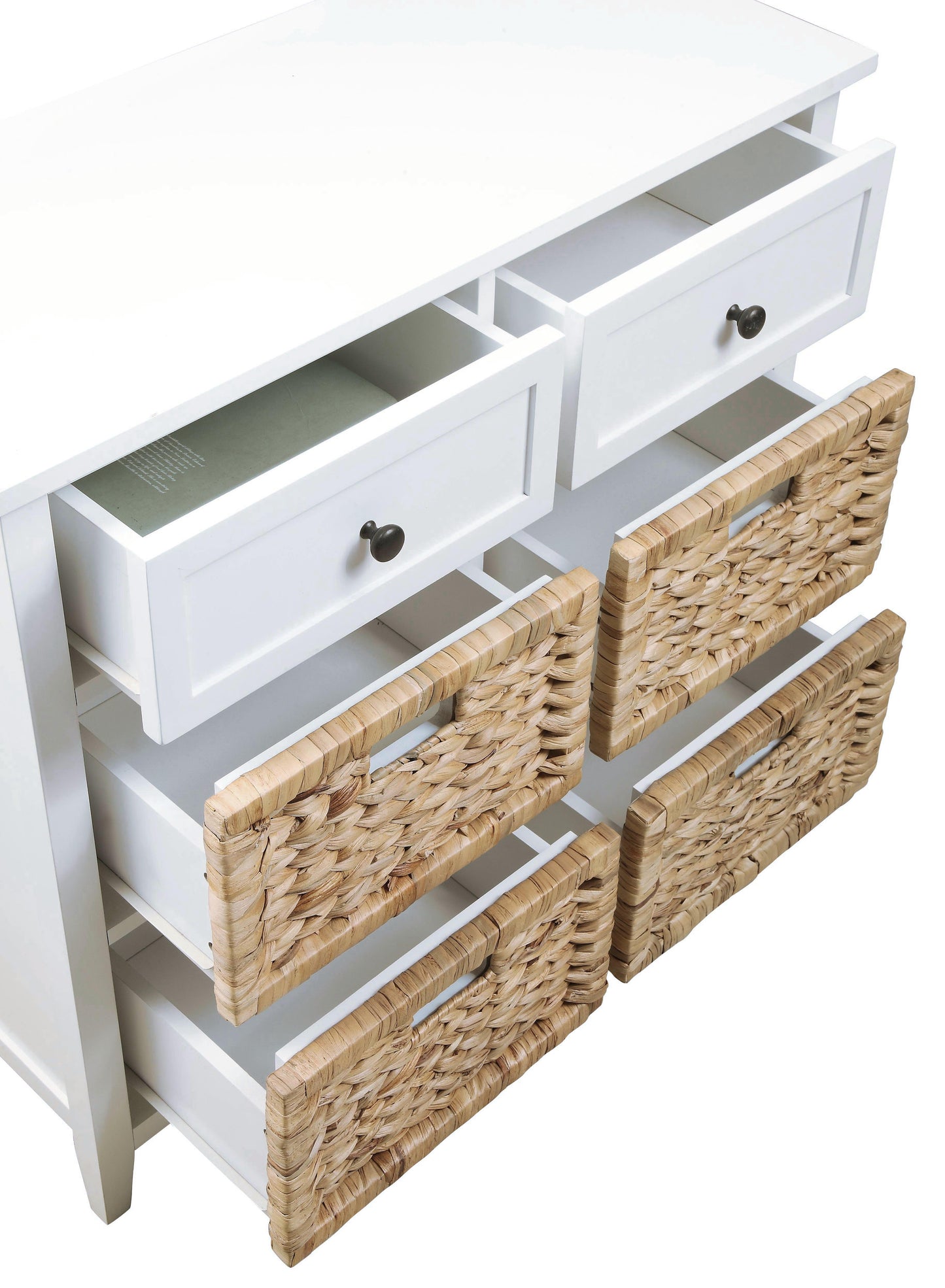 Flavius White Finish Console Cabinet FredCo