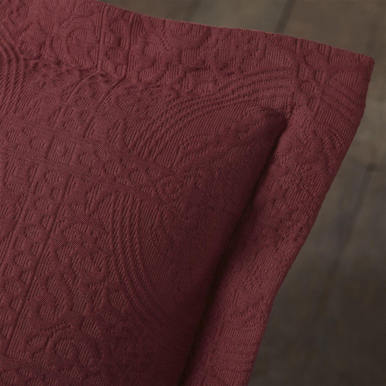 Fleur De Lis 100% Cotton Jacquard Matelassé Bedspread Set FredCo