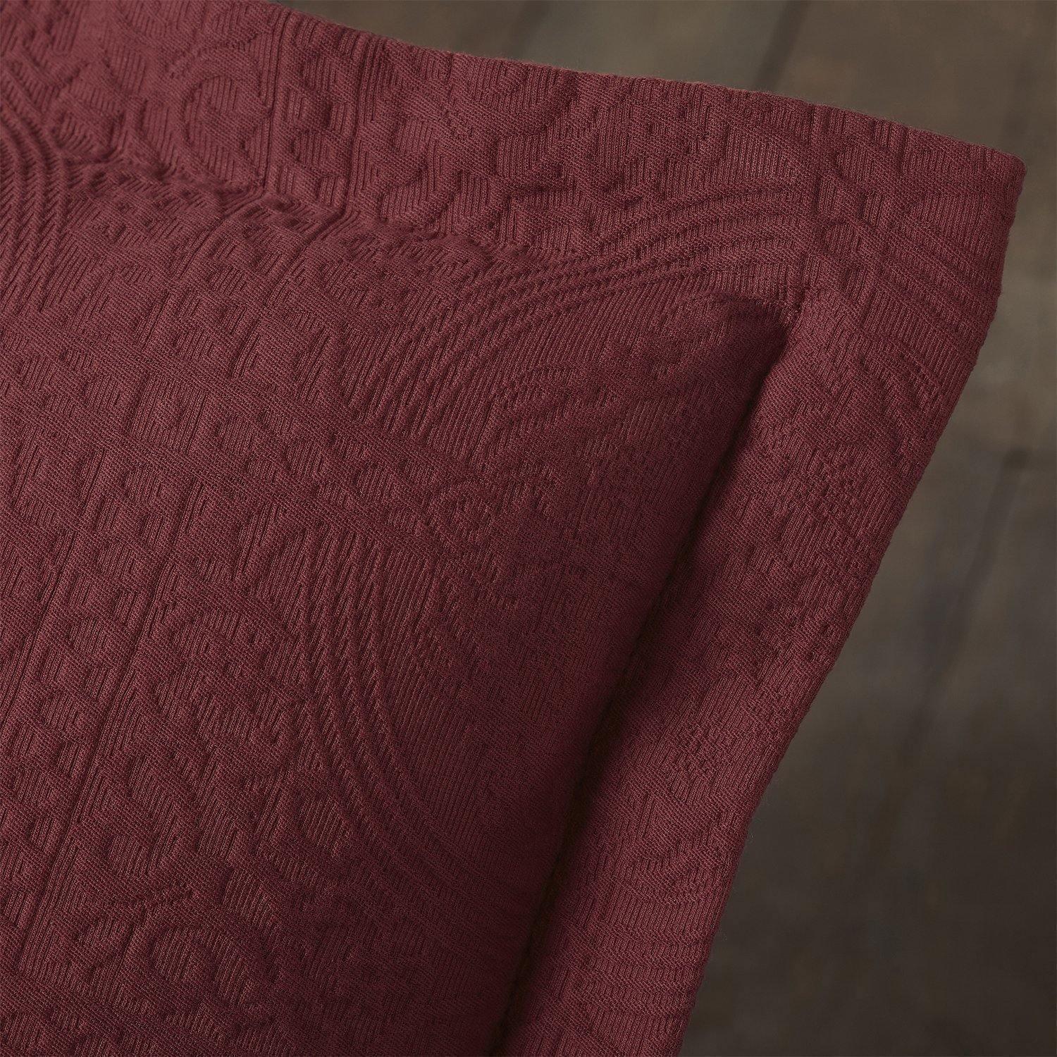 Fleur De Lis 100% Cotton Jacquard Matelassé Bedspread Set FredCo