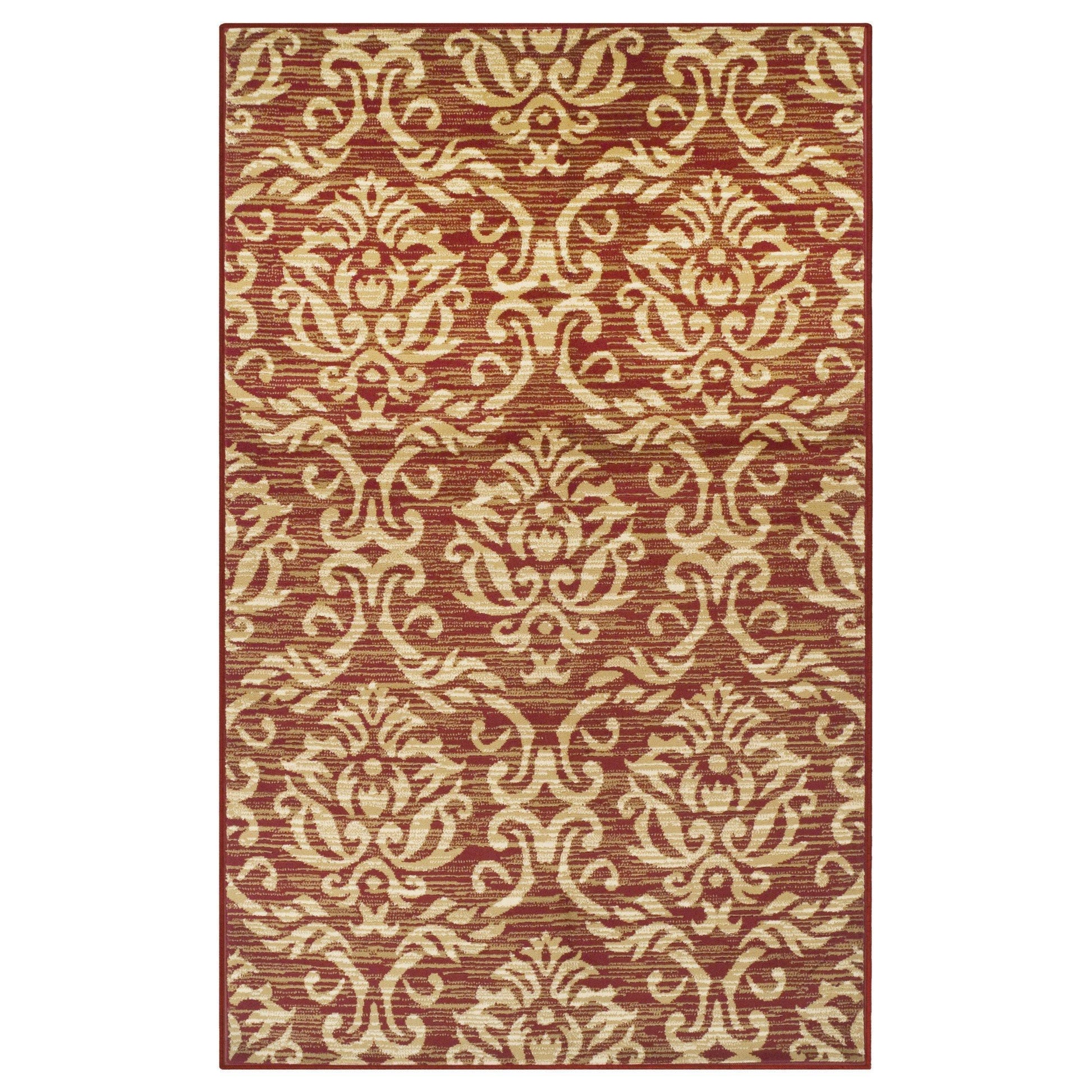 Fleur Vintage Baroque Damask Rug FredCo