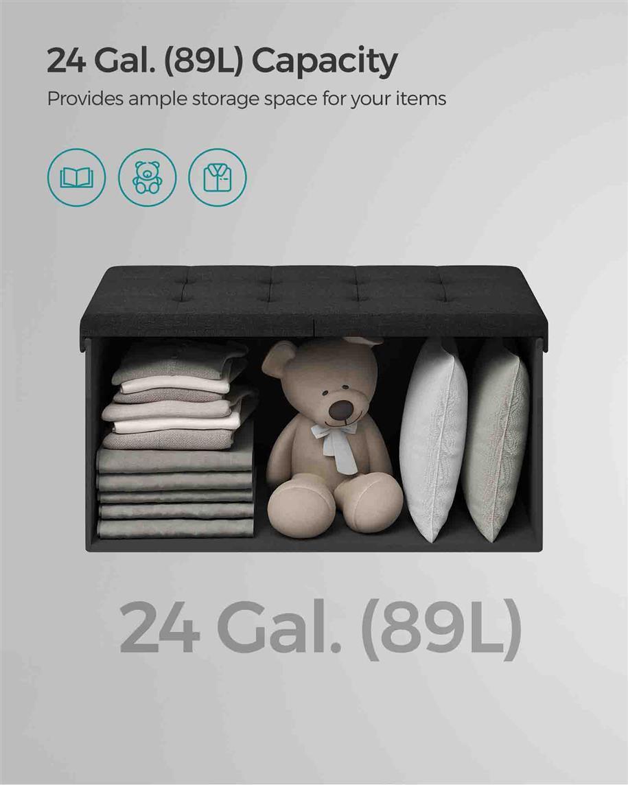 Flipping Lid Storage Ottoman FredCo