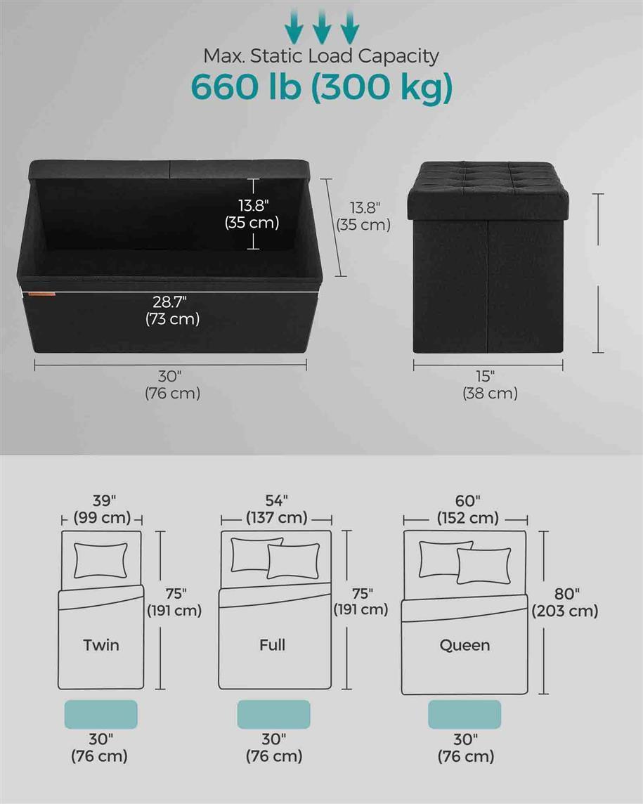 Flipping Lid Storage Ottoman FredCo
