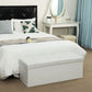 Flipping Lid Storage Ottoman White 43” FredCo