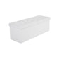 Flipping Lid Storage Ottoman White 43” FredCo