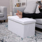 Flipping Lid White Ottoman 30” FredCo