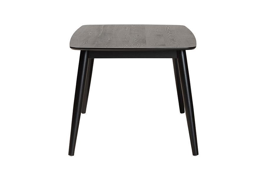 Flora Mid-Century Modern Black Finished Wood Dining Table FredCo