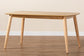 Flora Mid-Century Modern Natural Oak Finished Wood Dining Table FredCo