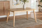 Flora Mid-Century Modern Natural Oak Finished Wood Dining Table FredCo