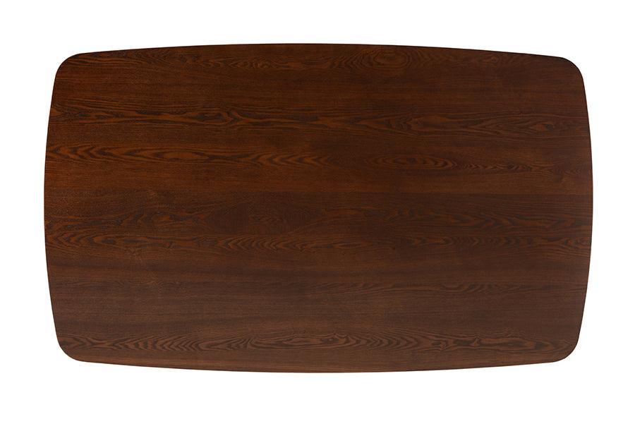 Flora Mid-Century Modern Walnut Brown Finished Wood Dining Table FredCo