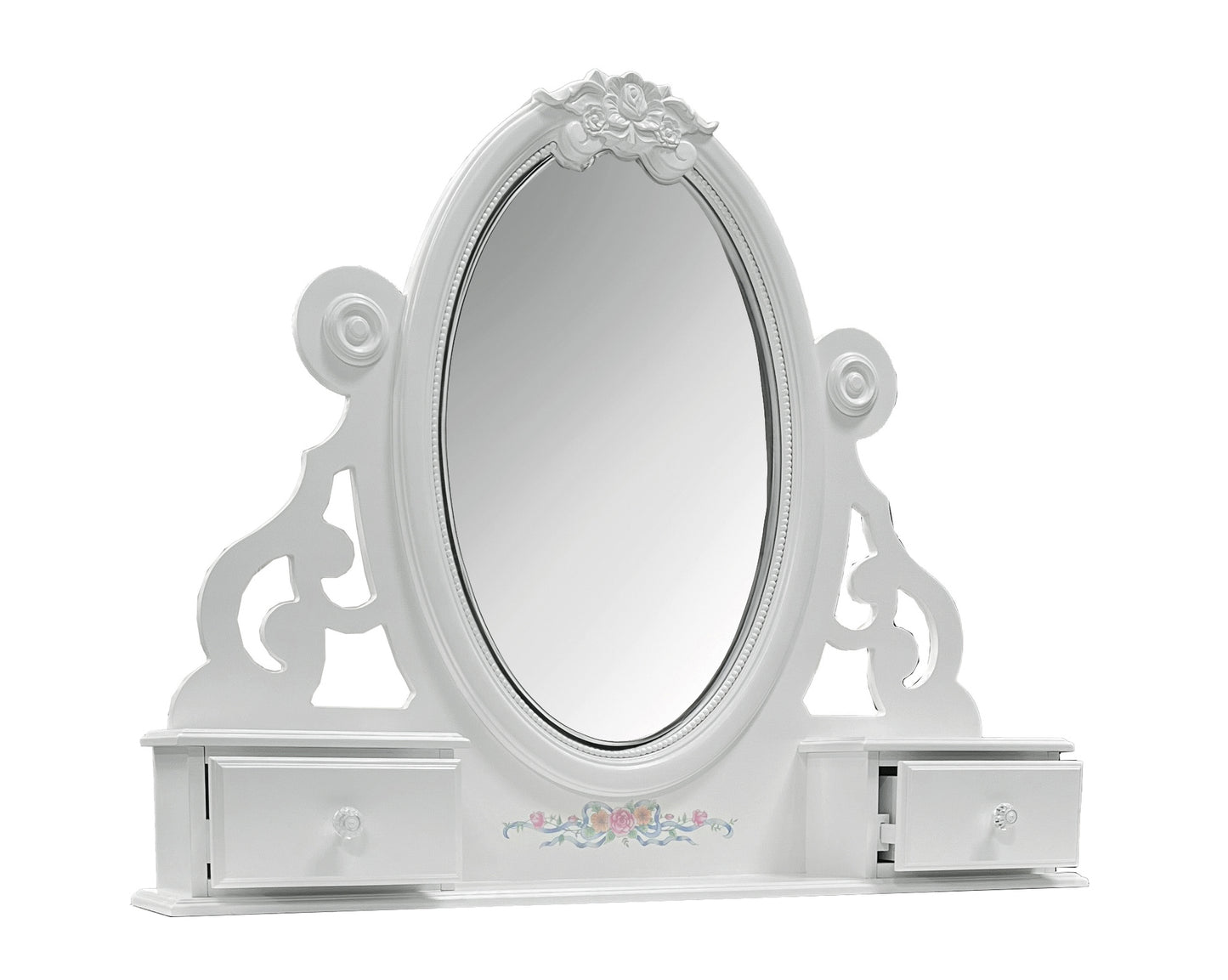 Flora White Finish Jewelry Mirrior FredCo