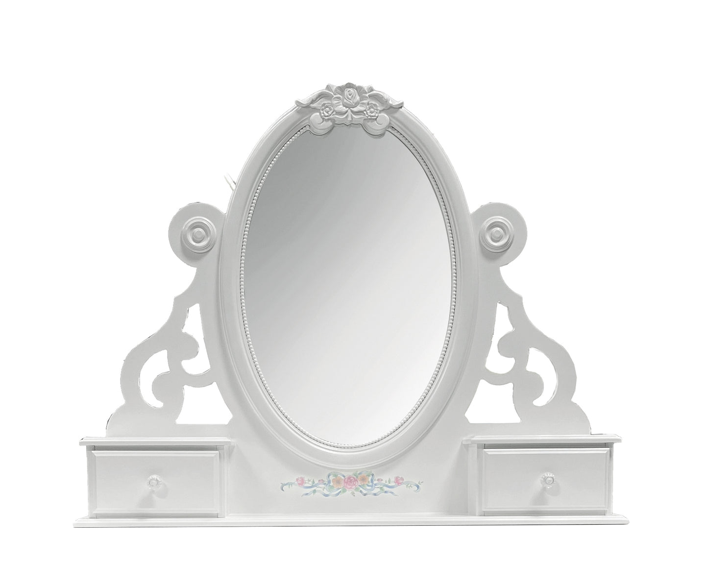 Flora White Finish Jewelry Mirrior FredCo