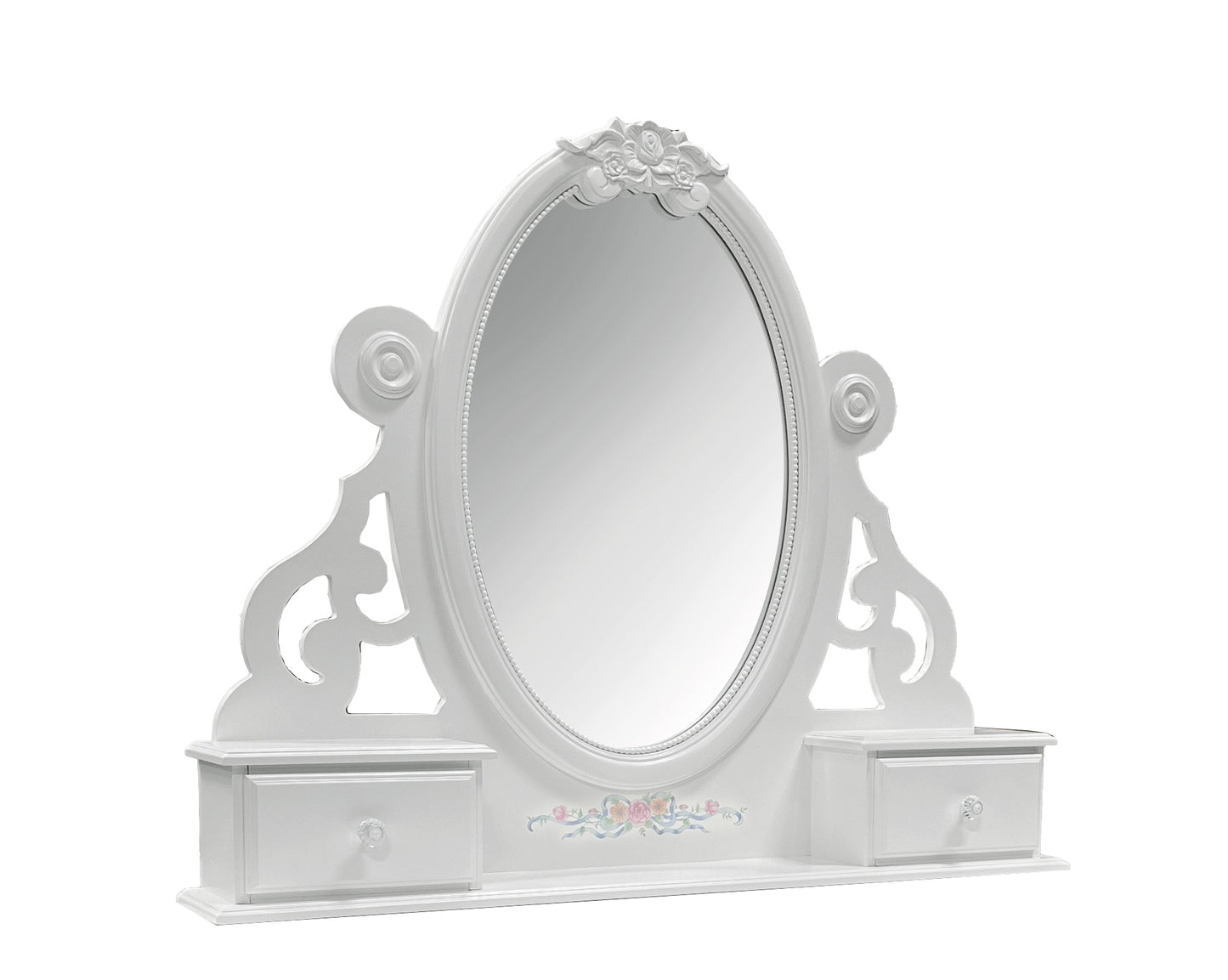 Flora White Finish Jewelry Mirrior FredCo