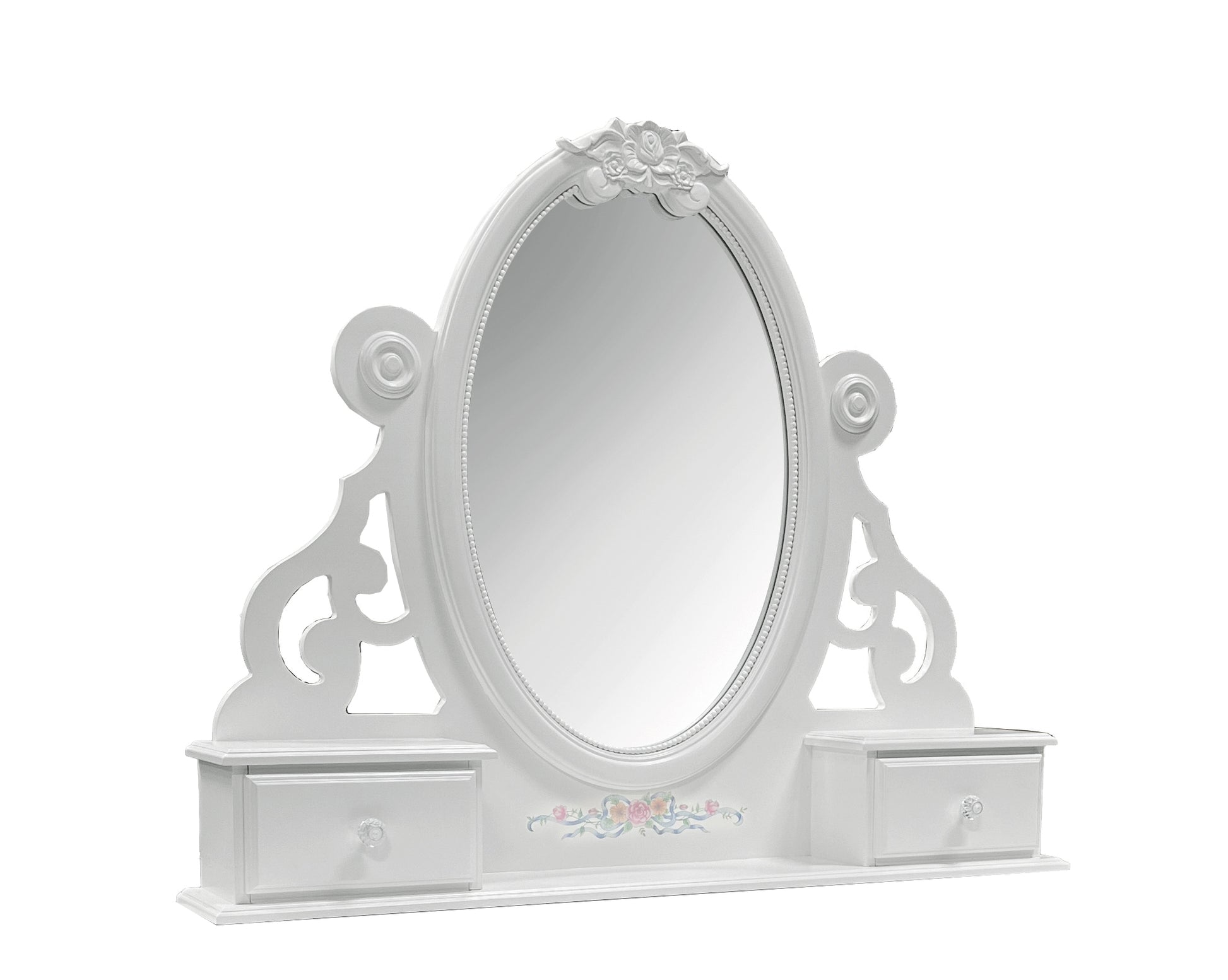 Flora White Finish Jewelry Mirrior FredCo