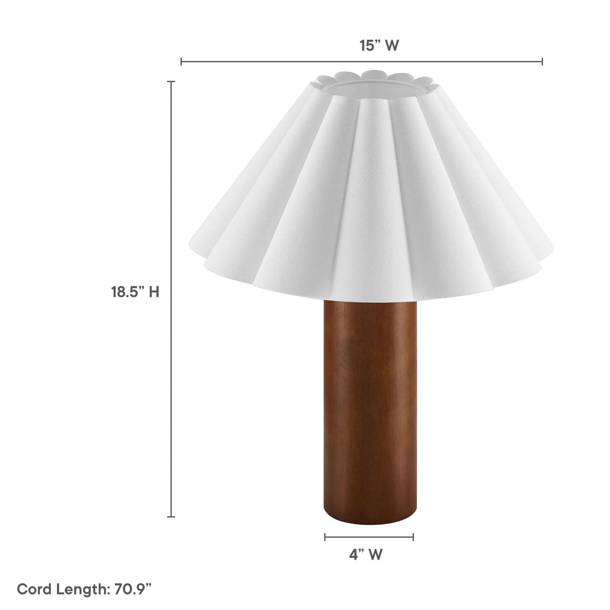 Flora Wood Table Lamp With Pleated Petal Shade by Modway EEI-7214 FredCo
