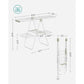Foldable 2-Level Laundry Drying Rack White and Green FredCo