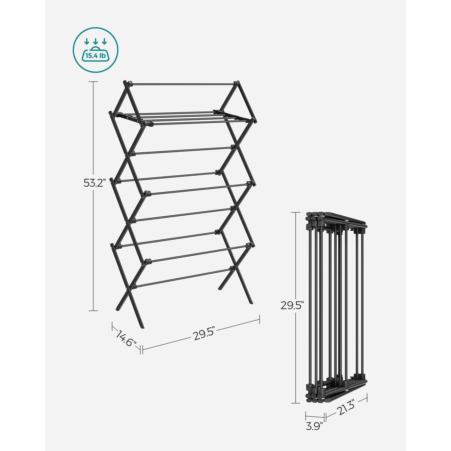 Foldable Clothes Drying Rack Black FredCo