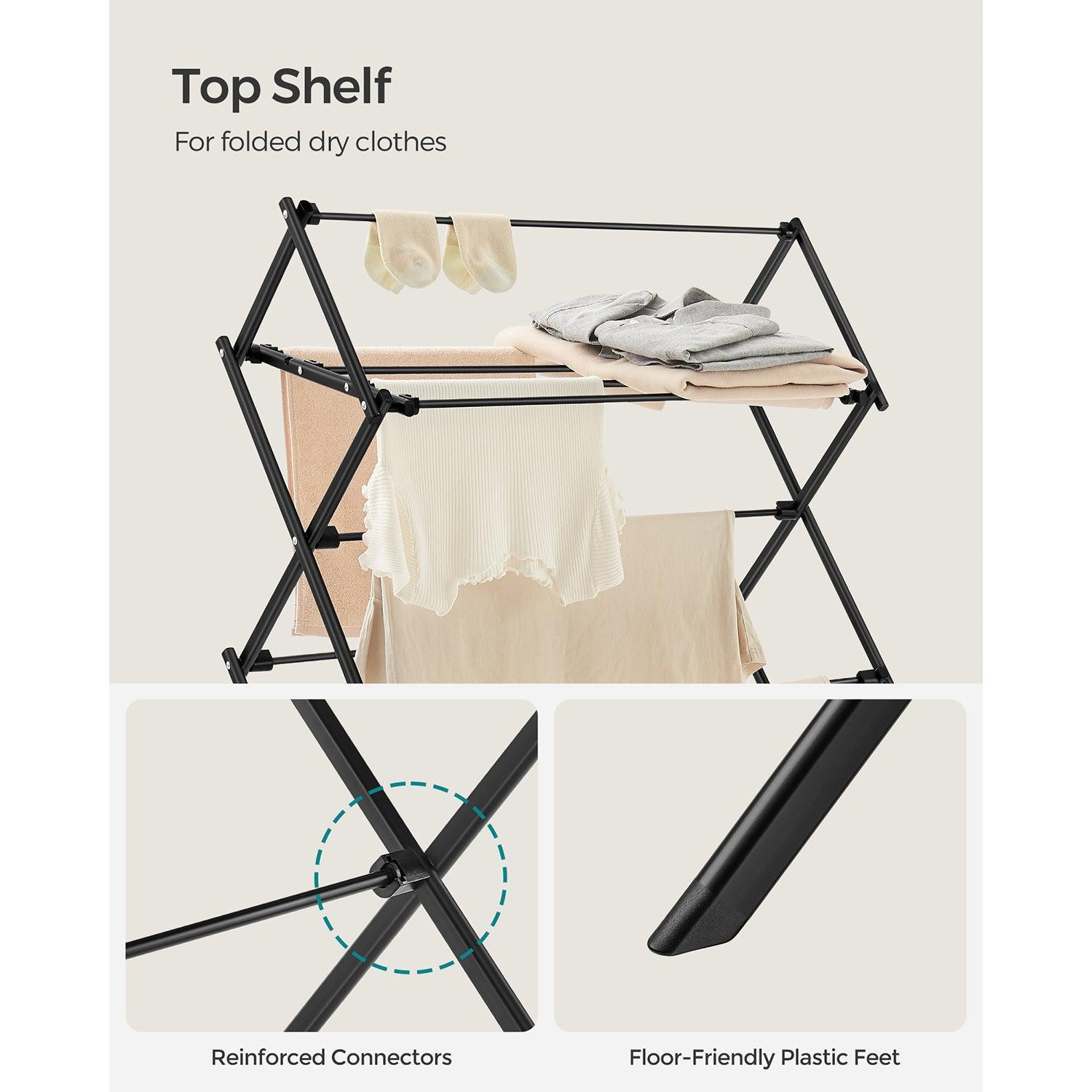 Foldable Clothes Drying Rack Black FredCo