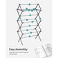 Foldable Clothes Drying Rack Gray FredCo
