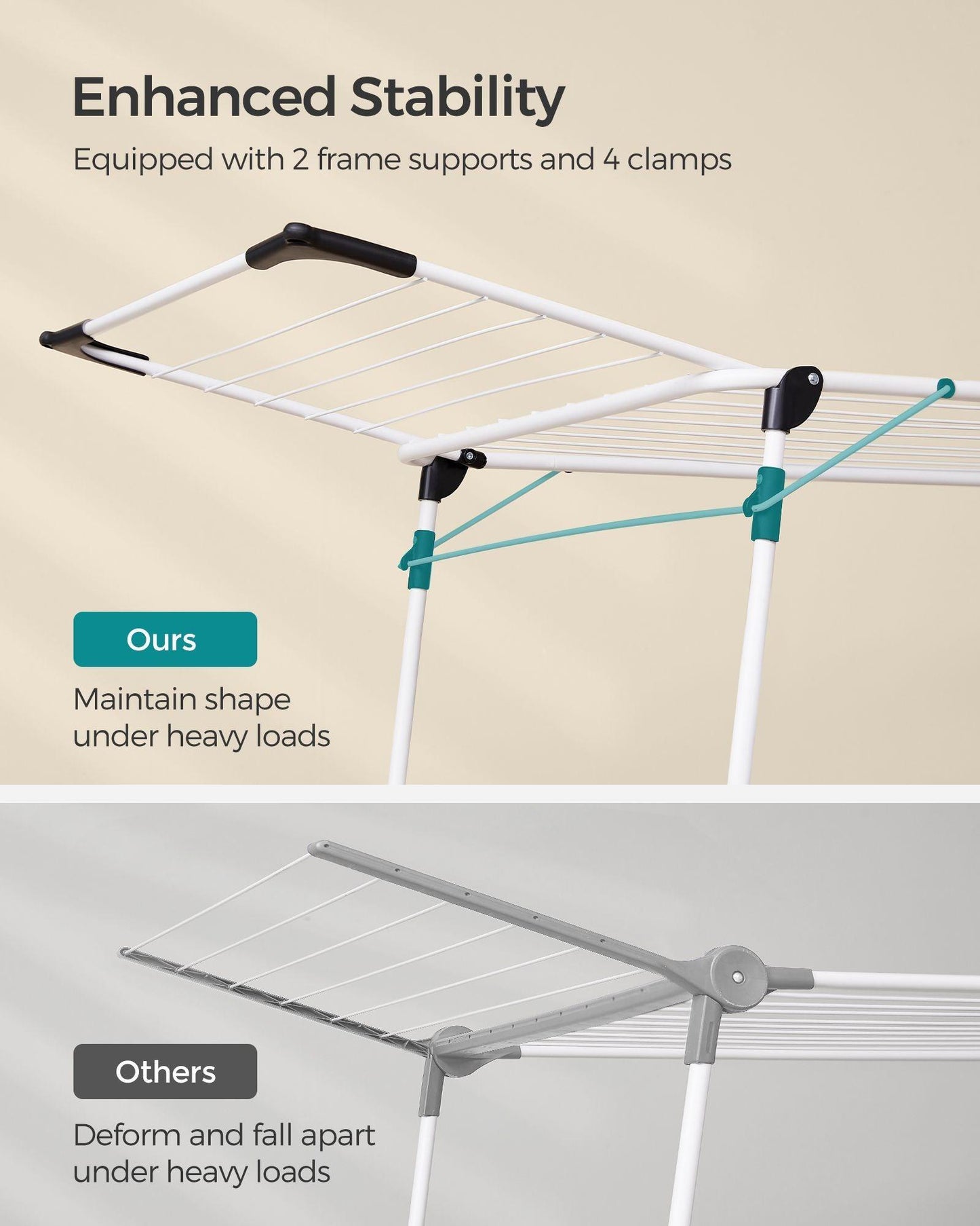 Foldable Clothes Drying Rack White FredCo