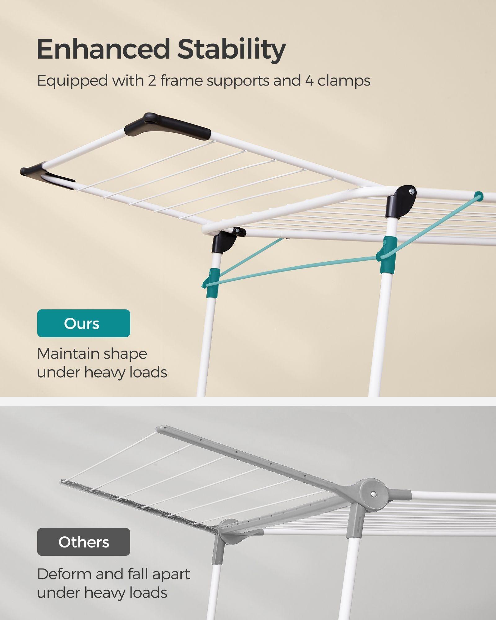 Foldable Clothes Drying Rack White FredCo