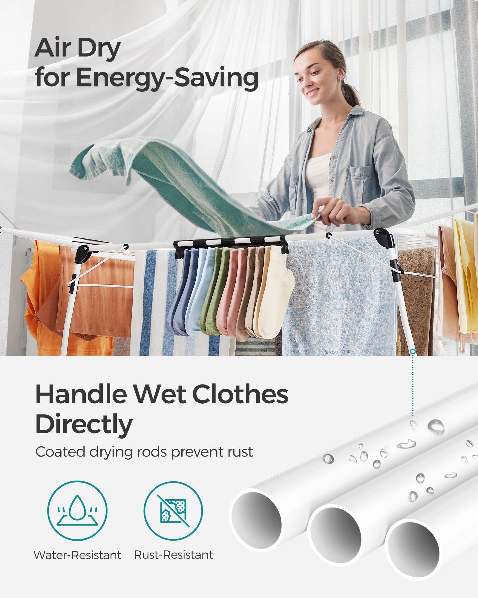 Foldable Clothes Drying Rack White FredCo