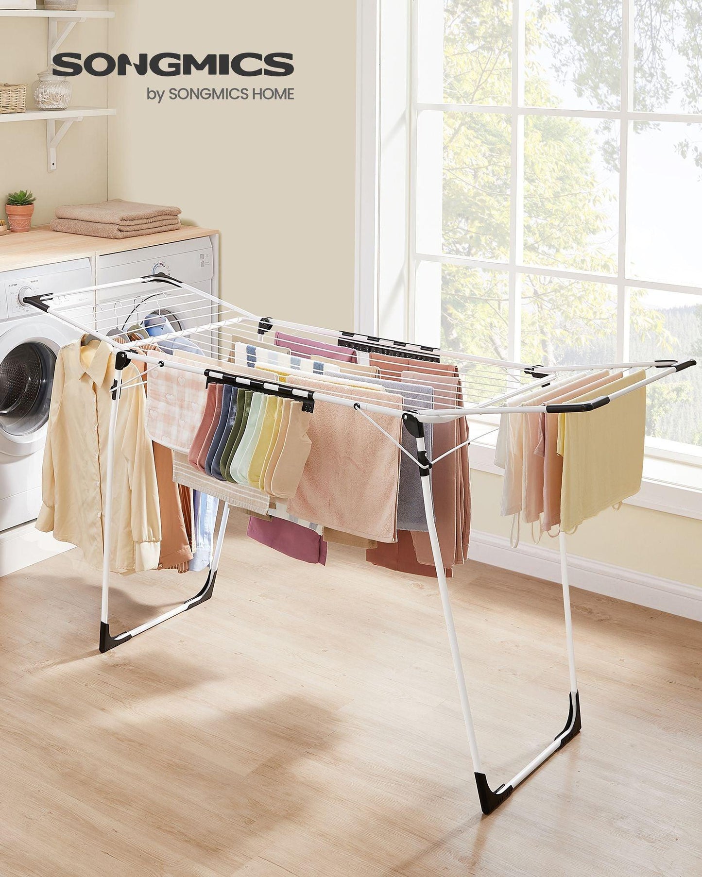 Foldable Clothes Drying Rack White FredCo
