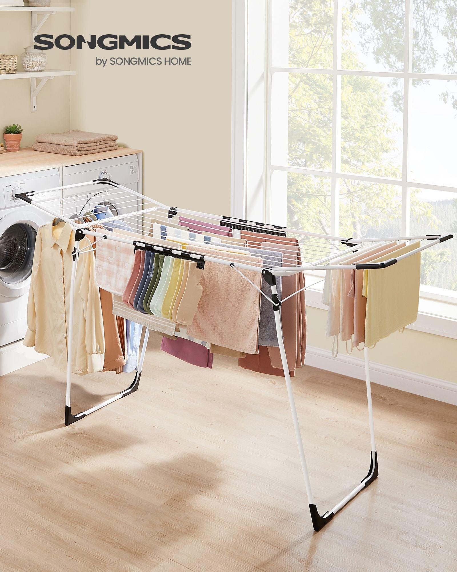 Foldable Clothes Drying Rack White FredCo
